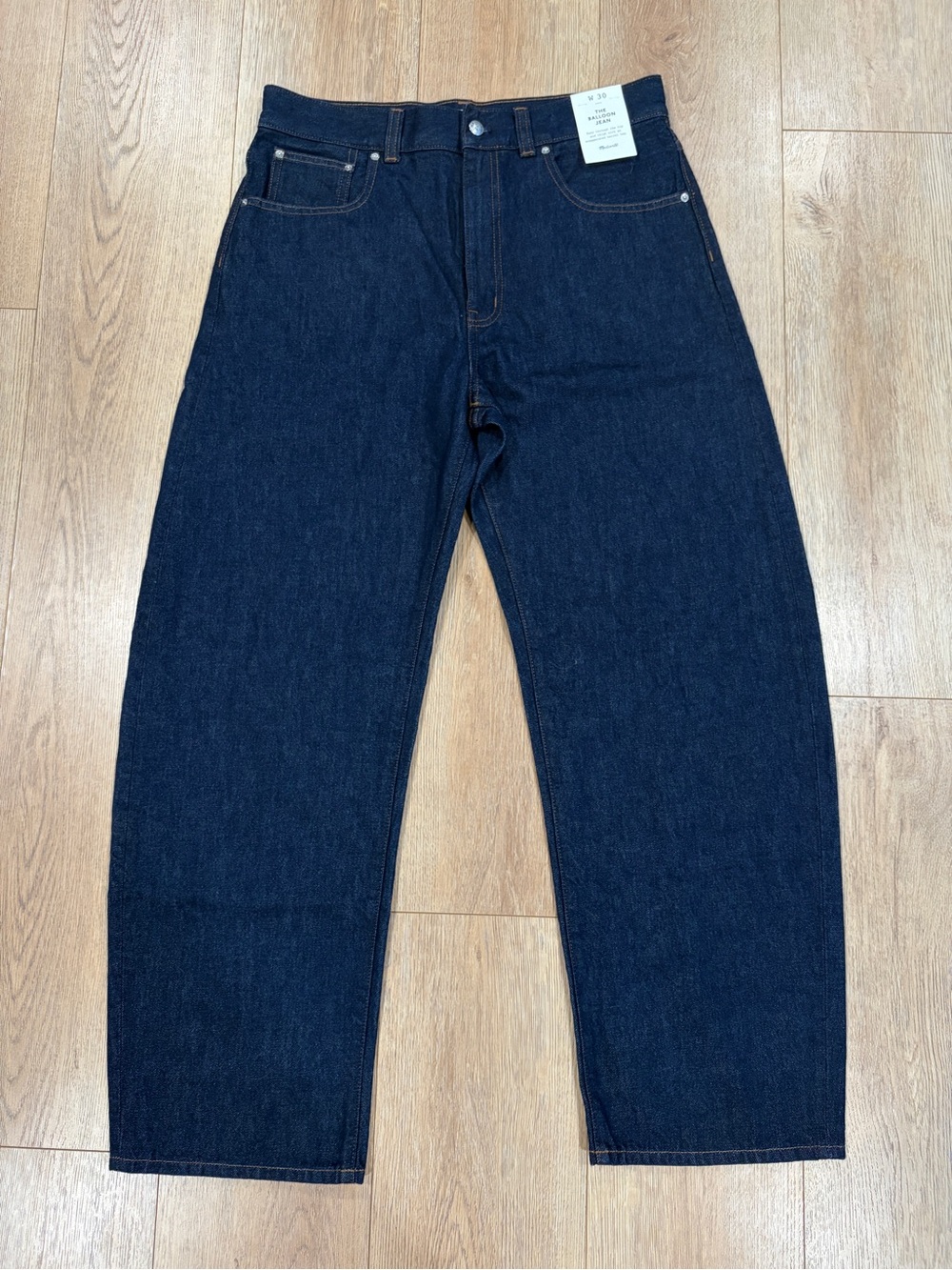 Madewell The Balloon Jean Dark Indigo Rinse High Rise Wide Leg Jeans W30 NWT